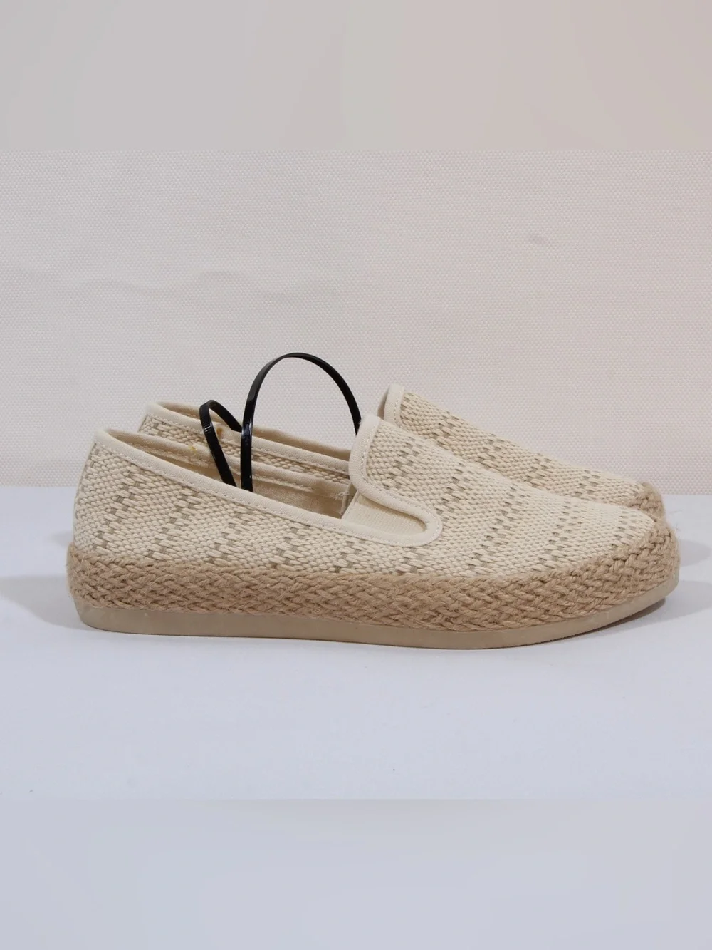 Esprit Nadine Cream Crochet Woven Slip-On Espadrille Sneakers NIB NWT